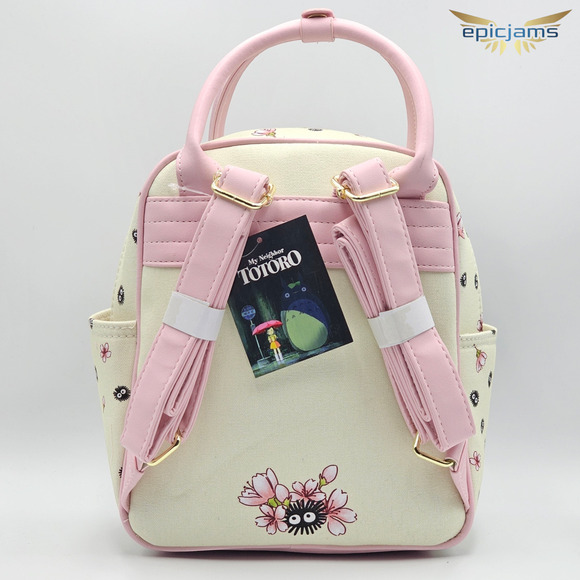 Studio Ghibli My Neighbor Totoro Soot Sprites Coin Pouch Pink Mini Backpack New - Picture 5 of 5